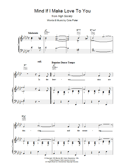 Cole Porter Mind If I Make Love To You? sheet music notes and chords arranged for Piano, Vocal & Guitar Chords