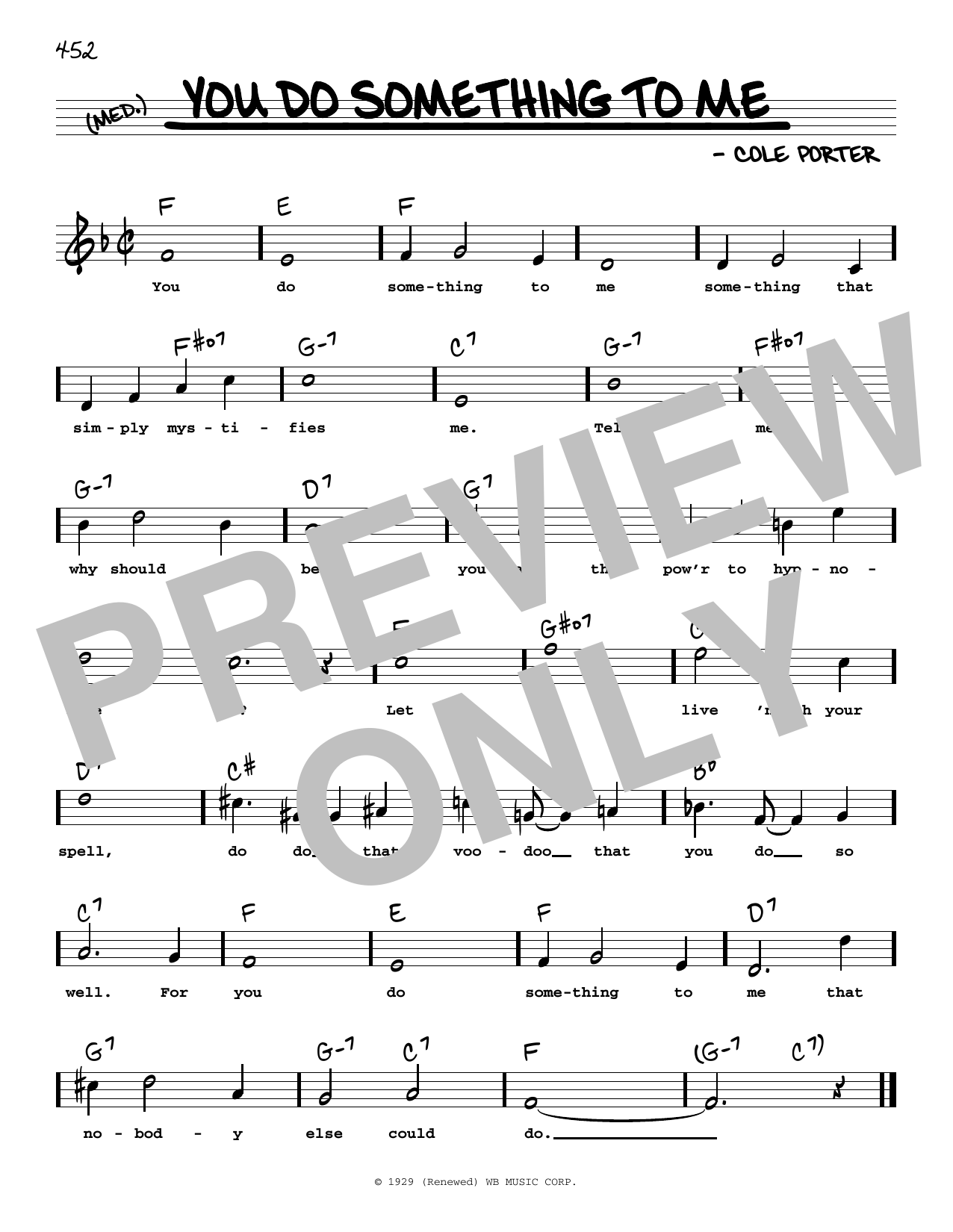 Cole Porter You Do Something To Me (High Voice) (from Can-Can) sheet music notes and chords arranged for Real Book – Melody, Lyrics & Chords