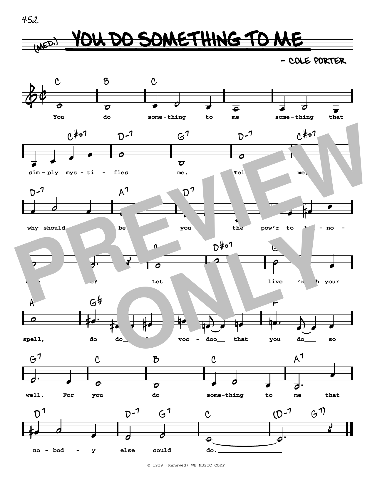 Cole Porter You Do Something To Me (Low Voice) sheet music notes and chords arranged for Real Book – Melody, Lyrics & Chords