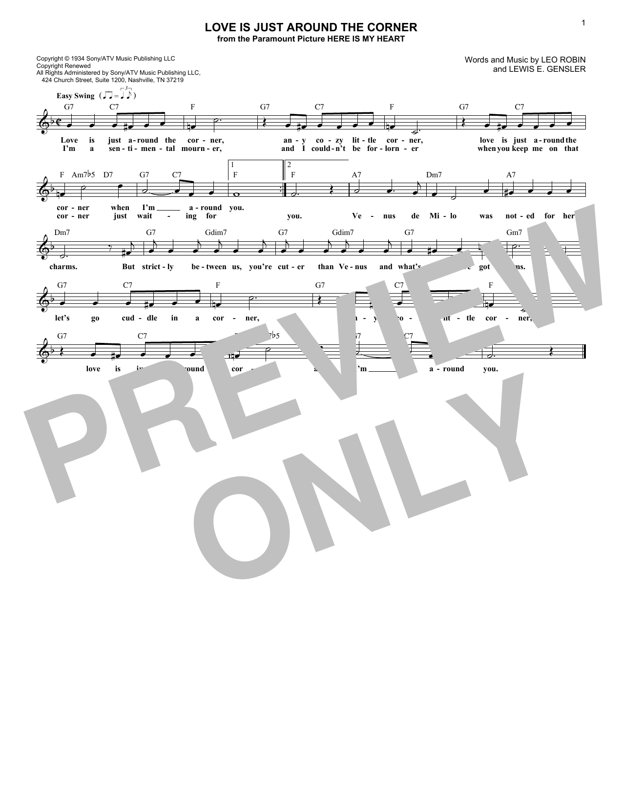 Coleman Hawkins Love Is Just Around The Corner sheet music notes and chords arranged for Lead Sheet / Fake Book