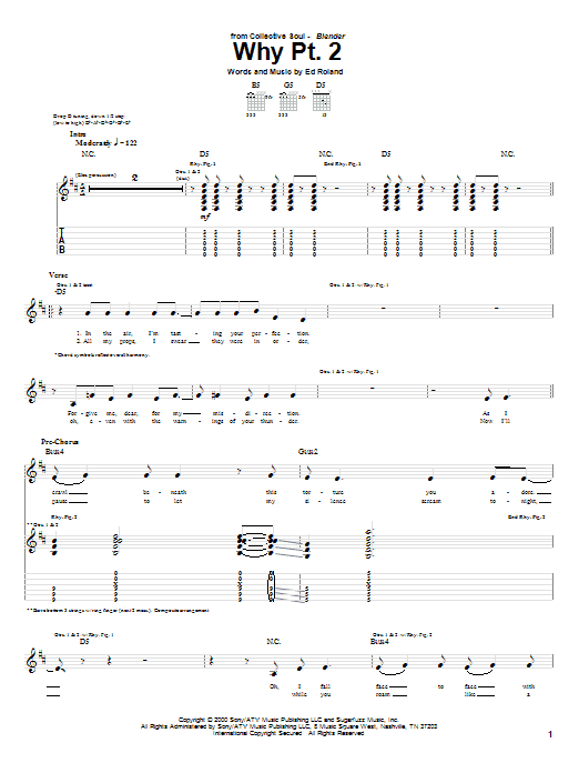 Collective Soul Why Pt. 2 sheet music notes and chords arranged for Guitar Tab