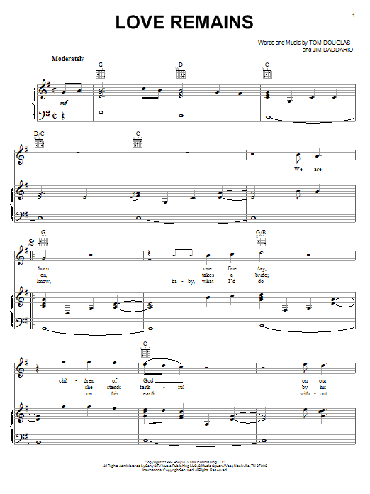 Collin Raye Love Remains sheet music notes and chords arranged for Solo Guitar