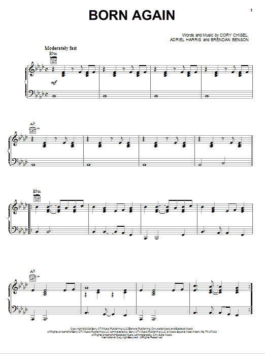 Cory Chisel And The Wandering Sons Born Again sheet music notes and chords arranged for Piano, Vocal & Guitar Chords (Right-Hand Melody)