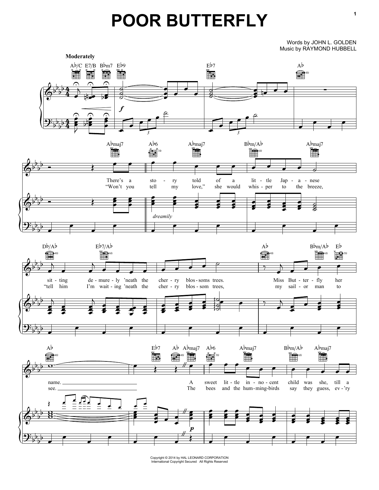 Count Basie Poor Butterfly sheet music notes and chords arranged for Piano, Vocal & Guitar Chords (Right-Hand Melody)