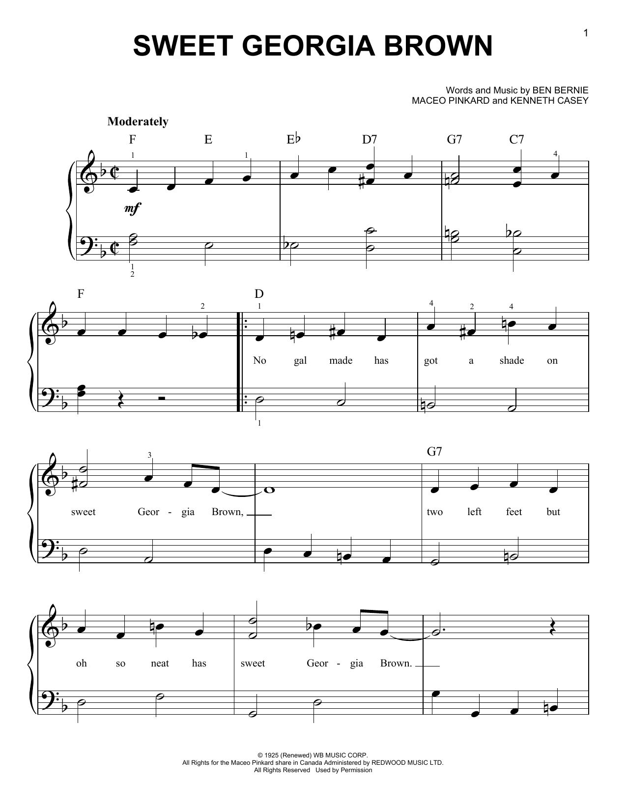Count Basie Sweet Georgia Brown sheet music notes and chords arranged for Banjo Tab