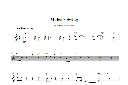 Bennie Moten Moten's Swing sheet music notes and chords arranged for Lead Sheet / Fake Book
