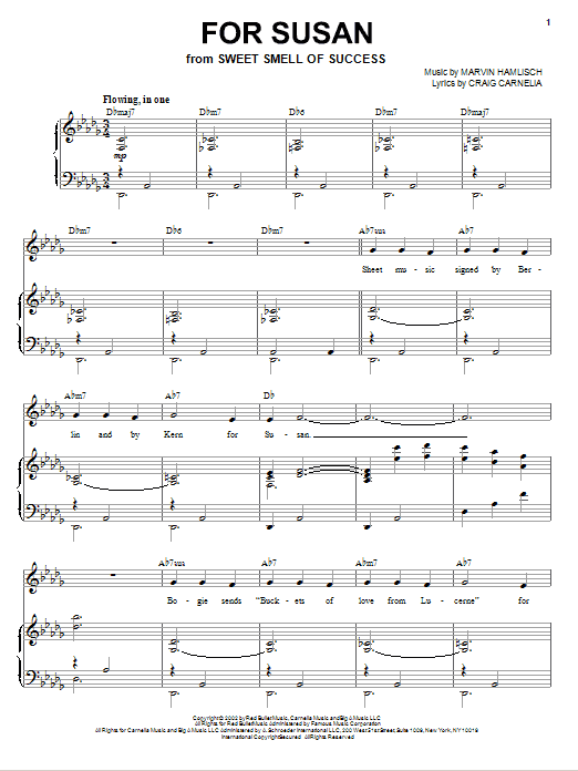 Craig Carnelia For Susan sheet music notes and chords arranged for Piano & Vocal