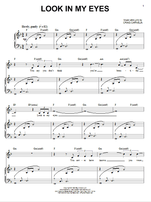 Craig Carnelia Look In My Eyes sheet music notes and chords arranged for Piano & Vocal