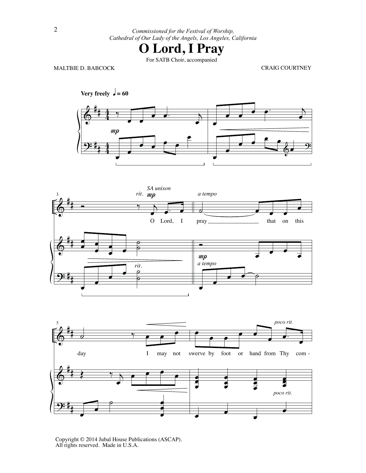 Craig Courtney O Lord, I Pray sheet music notes and chords arranged for SATB Choir