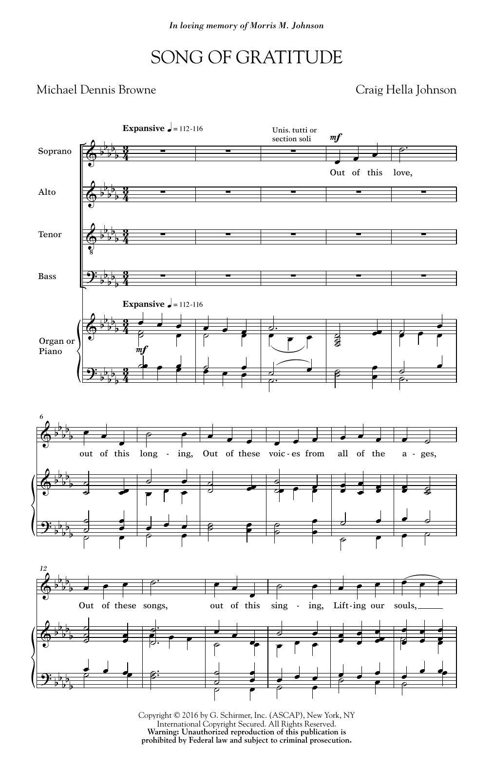 Craig Hella Johnson Song Of Gratitude sheet music notes and chords arranged for SATB Choir