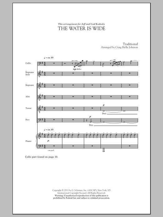 Craig Hella Johnson The Water Is Wide sheet music notes and chords arranged for SATB Choir