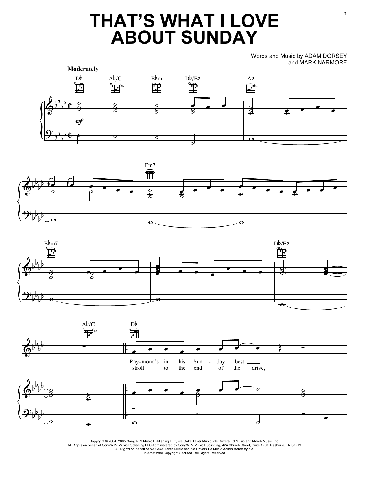 Craig Morgan That's What I Love About Sunday sheet music notes and chords arranged for Piano, Vocal & Guitar Chords (Right-Hand Melody)