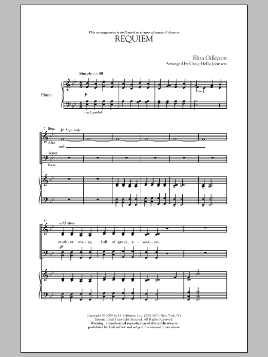 Craig Hella Johnson Requiem sheet music notes and chords arranged for SATB Choir