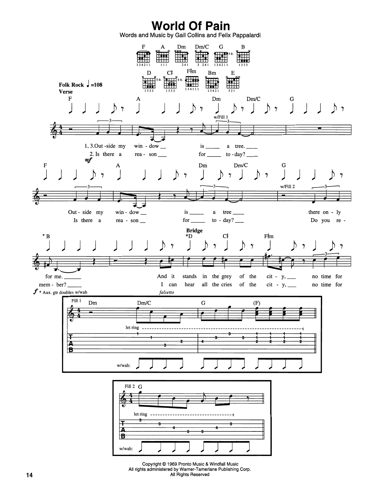 Cream World Of Pain sheet music notes and chords arranged for Guitar Tab