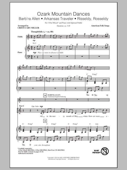 Cristi Cary Miller Arkansas Traveler sheet music notes and chords arranged for 3-Part Mixed Choir