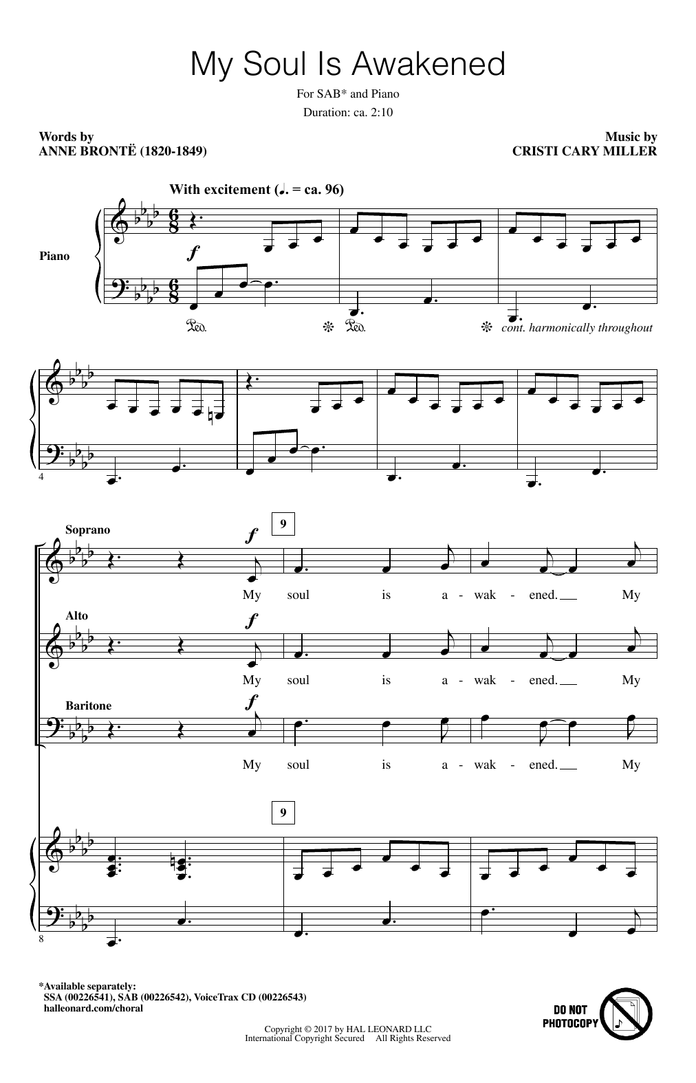 Cristi Cary Miller My Soul Is Awakened sheet music notes and chords arranged for SSA Choir