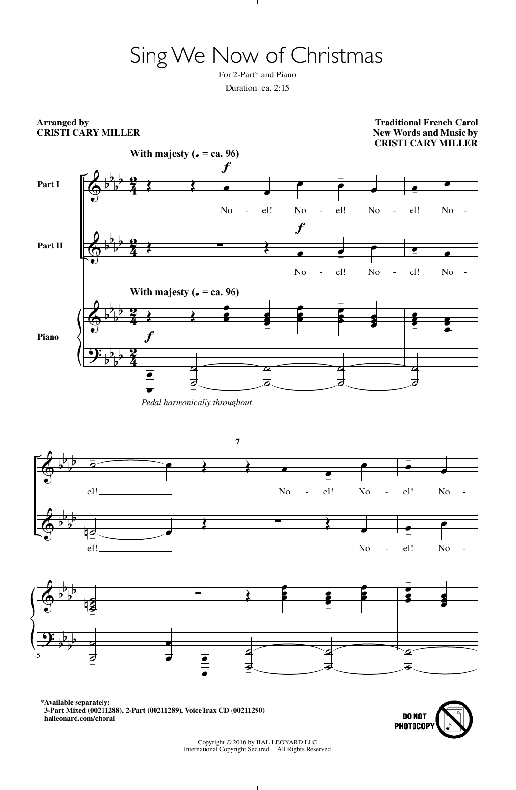 Cristi Cary Miller Sing We Now Of Christmas sheet music notes and chords arranged for 3-Part Mixed Choir