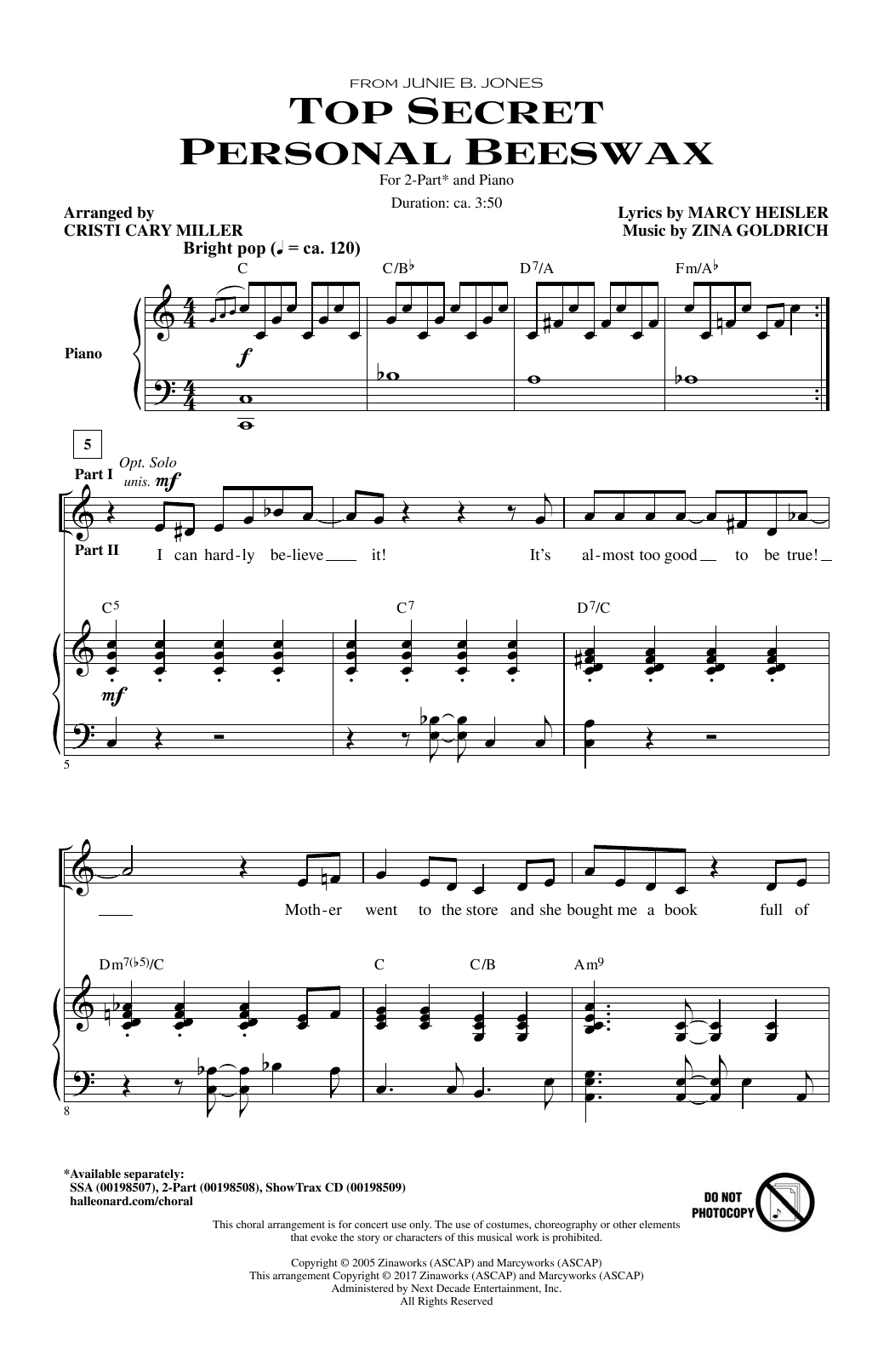 Cristi Cary Miller Top Secret Personal Beeswax sheet music notes and chords. Download Printable PDF.