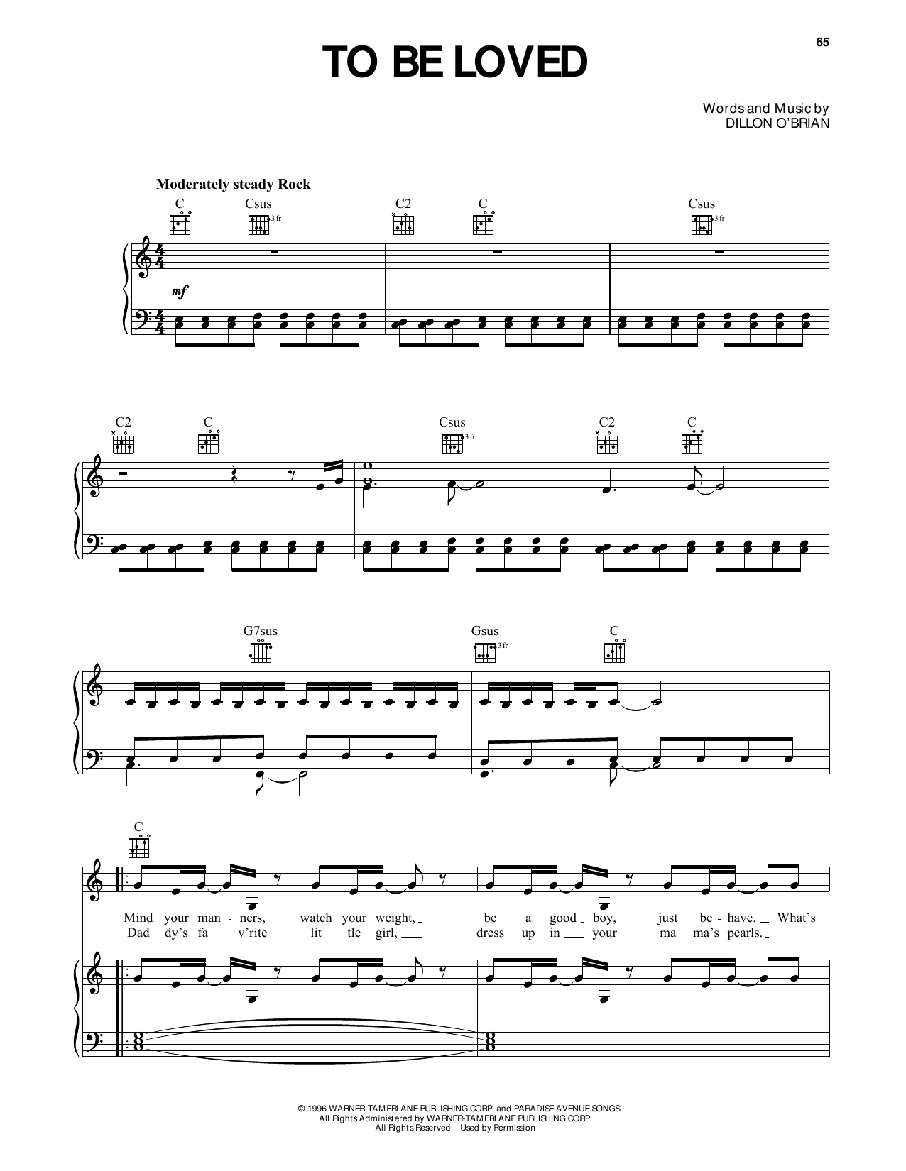 Curtis Stigers To Be Loved (from Dawson's Creek) sheet music notes and chords arranged for Piano, Vocal & Guitar Chords (Right-Hand Melody)