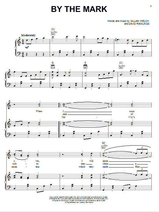 Dailey & Vincent By The Mark sheet music notes and chords arranged for Piano, Vocal & Guitar Chords (Right-Hand Melody)