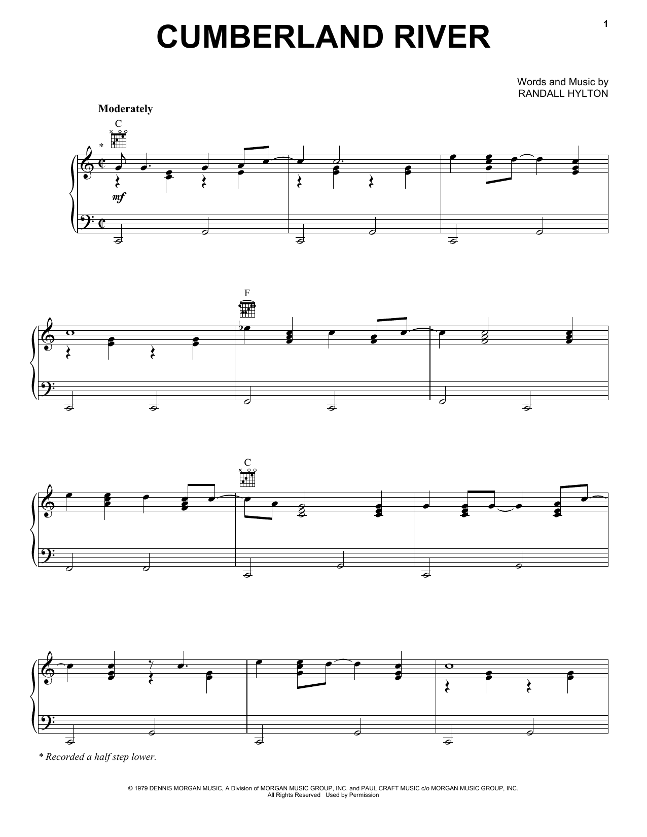 Dailey & Vincent Cumberland River sheet music notes and chords arranged for Piano, Vocal & Guitar Chords (Right-Hand Melody)
