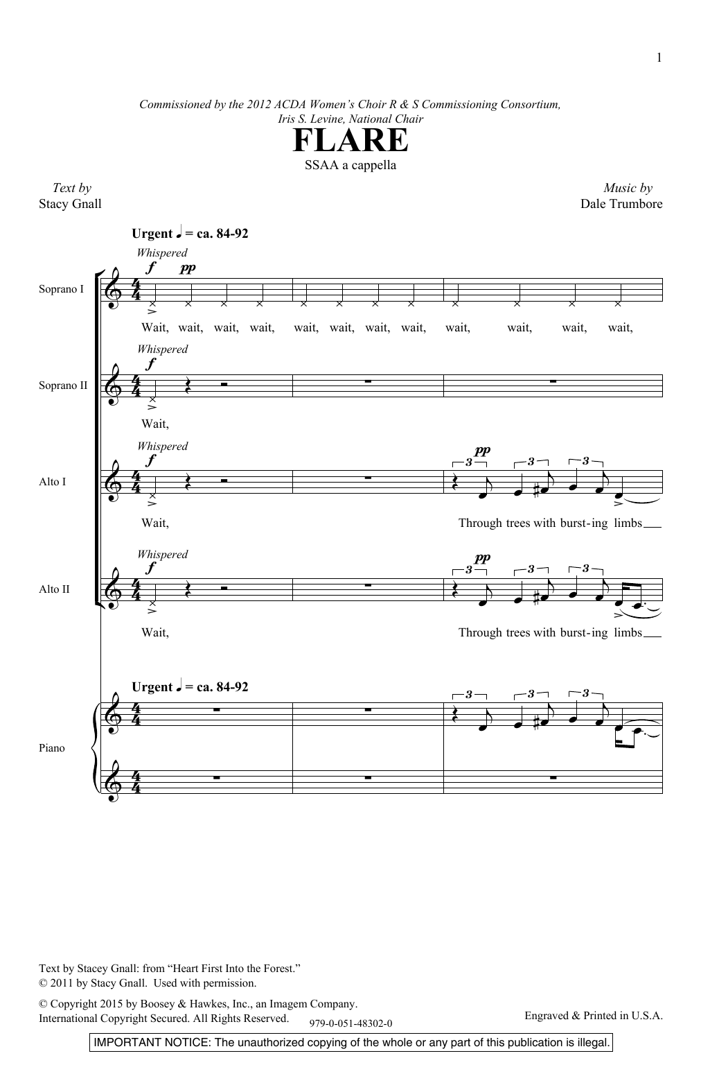 Dale Trumbore Flare sheet music notes and chords arranged for SATB Choir