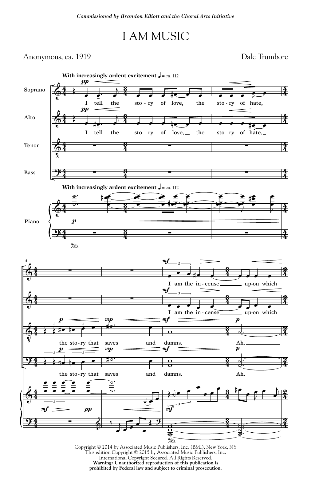 Dale Trumbore I Am Music sheet music notes and chords arranged for SATB Choir