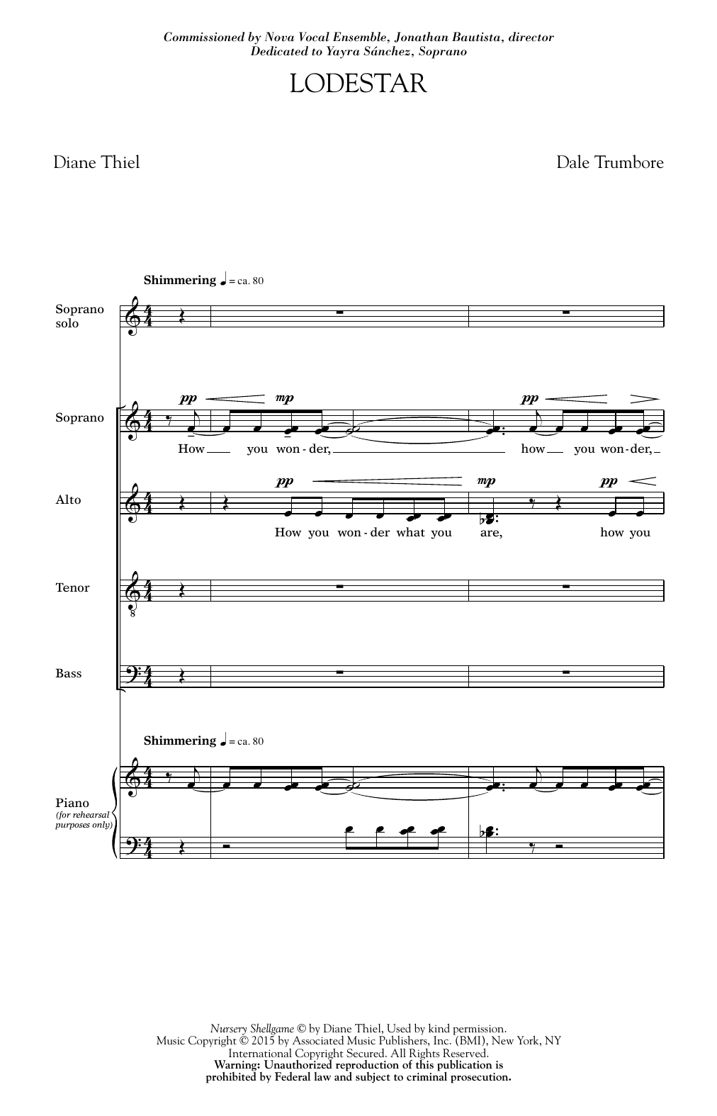 Dale Trumbore Lodestar sheet music notes and chords arranged for SATB Choir