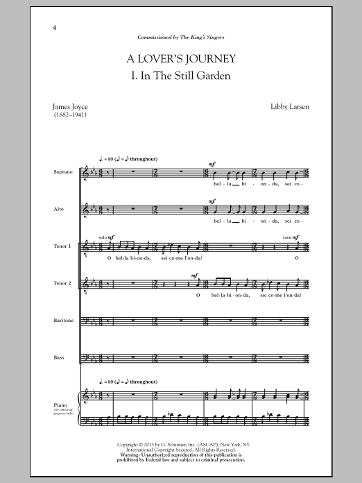 Dale Warland A Lover's Journey sheet music notes and chords arranged for SATB Choir