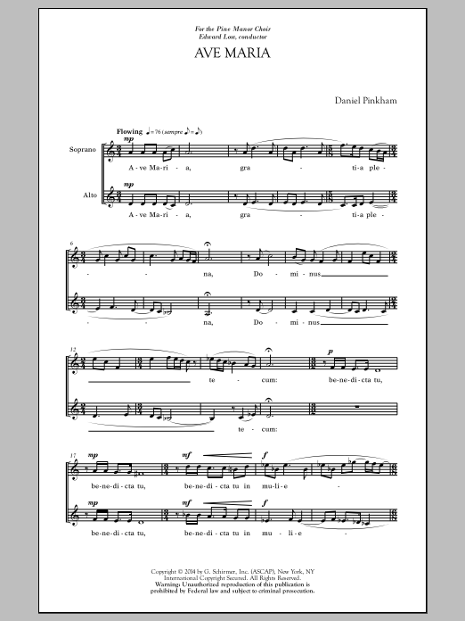 Dale Warland Two Classics For Treble Voices sheet music notes and chords arranged for 2-Part Choir