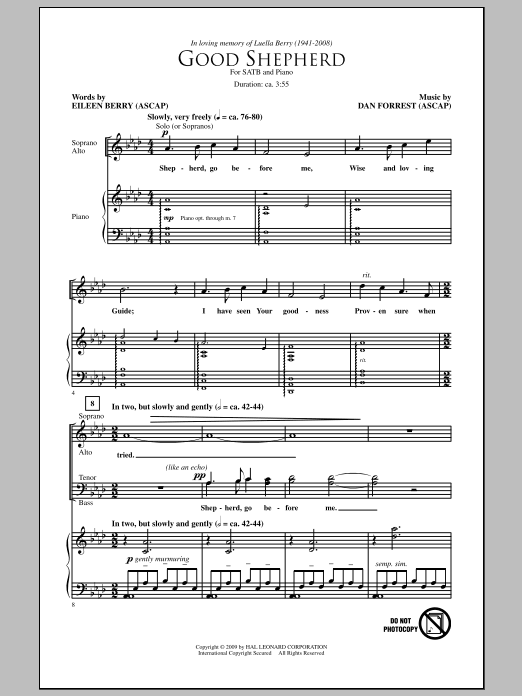 Dan Forrest Good Shepherd sheet music notes and chords arranged for SATB Choir