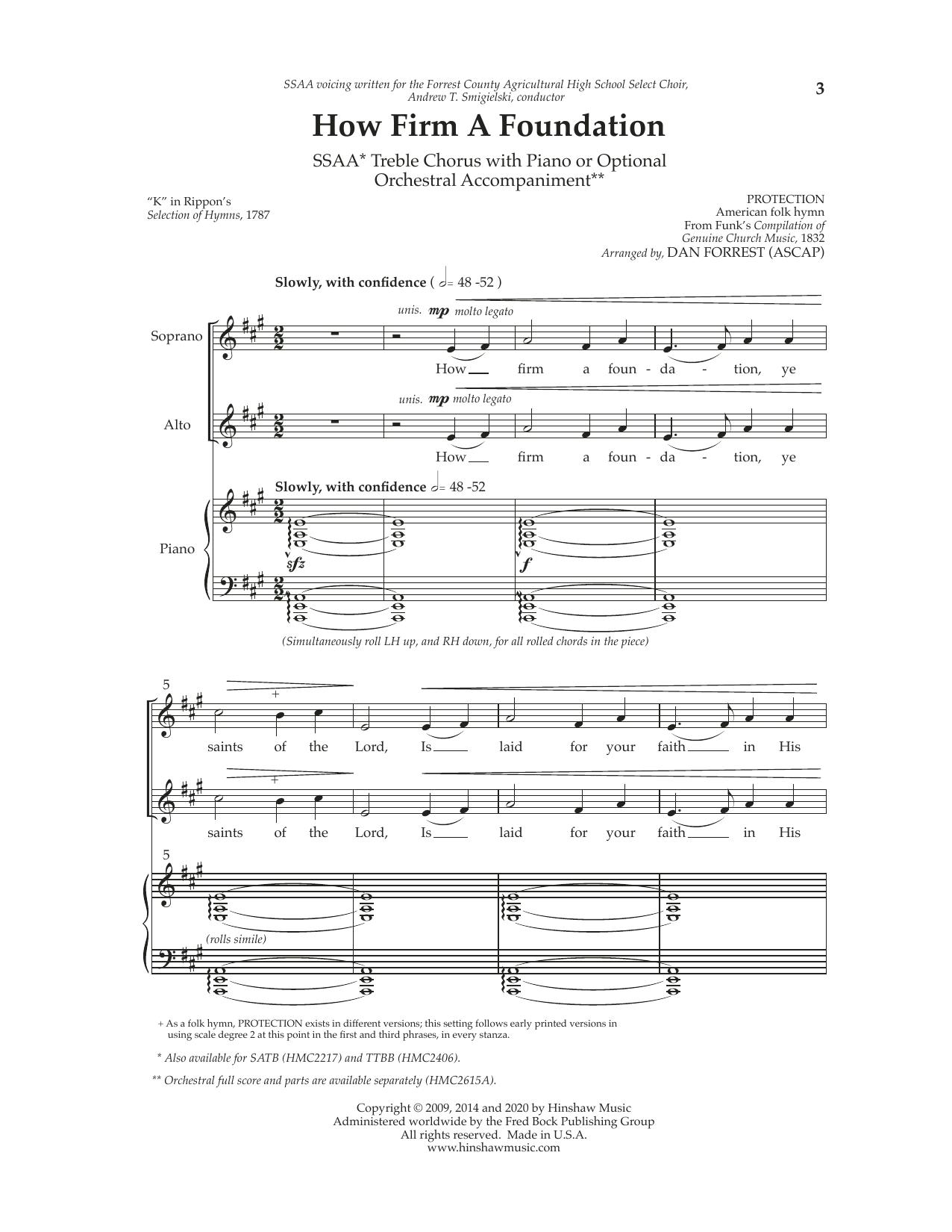 Dan Forrest How Firm A Foundation sheet music notes and chords arranged for SSAA Choir