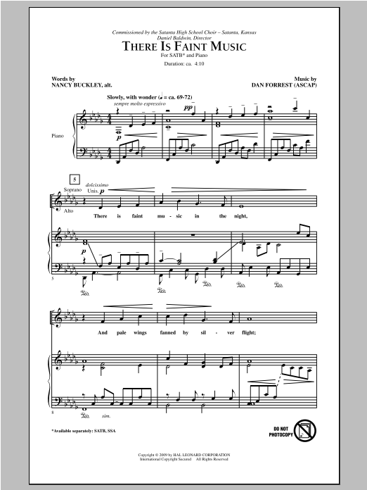 Dan Forrest There Is Faint Music sheet music notes and chords arranged for TTBB Choir
