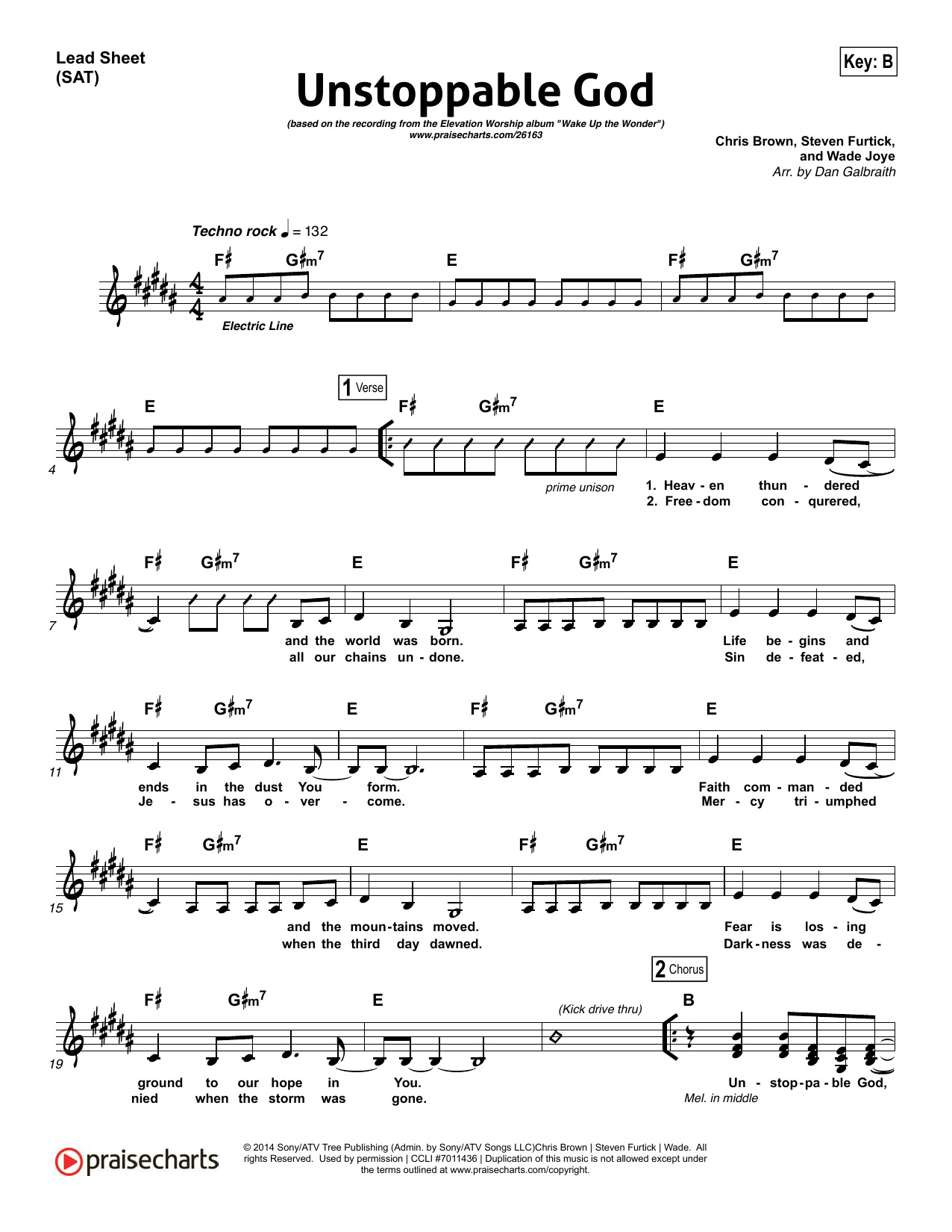 Dan Galbraith / Dave Iula Unstoppable God sheet music notes and chords arranged for Lead Sheet / Fake Book