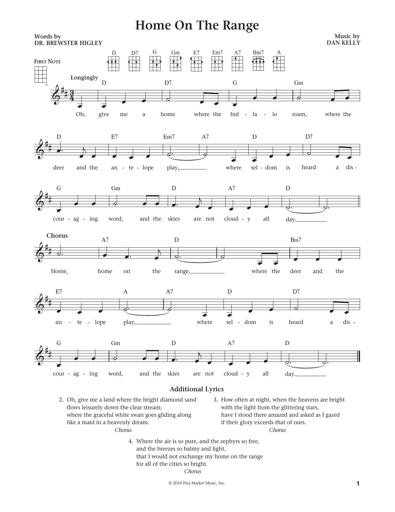 Dan Kelly Home On The Range (from The Daily Ukulele) (arr. Liz and Jim Beloff) sheet music notes and chords arranged for Ukulele