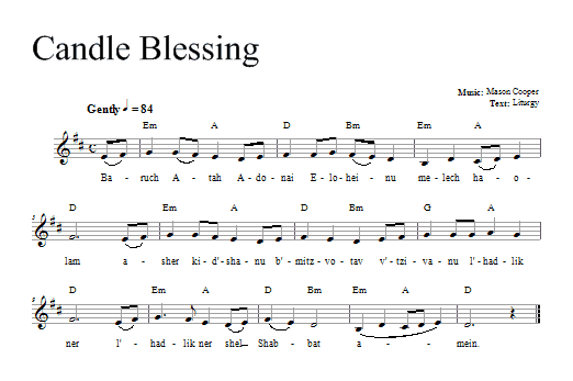 Dan Nichols Candle Blessing sheet music notes and chords arranged for Lead Sheet / Fake Book