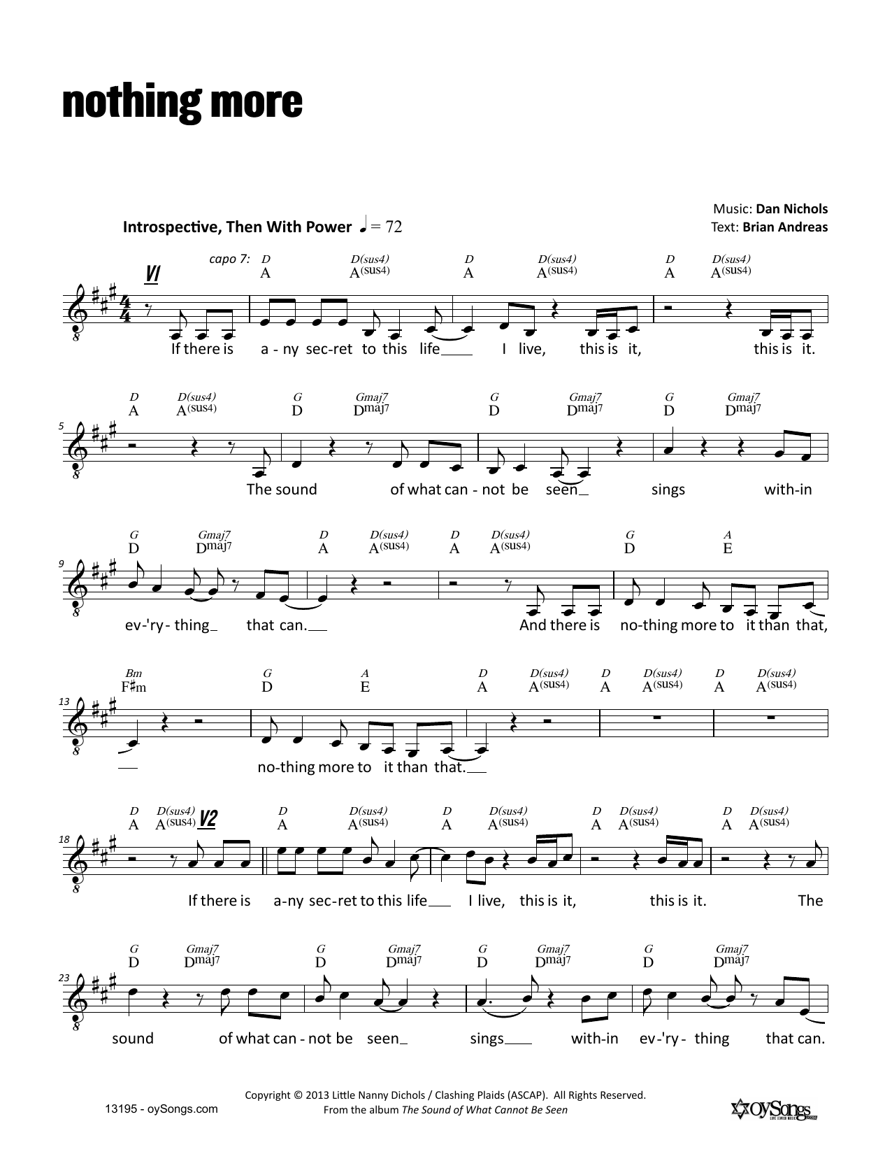 Dan Nichols Nothing More sheet music notes and chords arranged for Lead Sheet / Fake Book