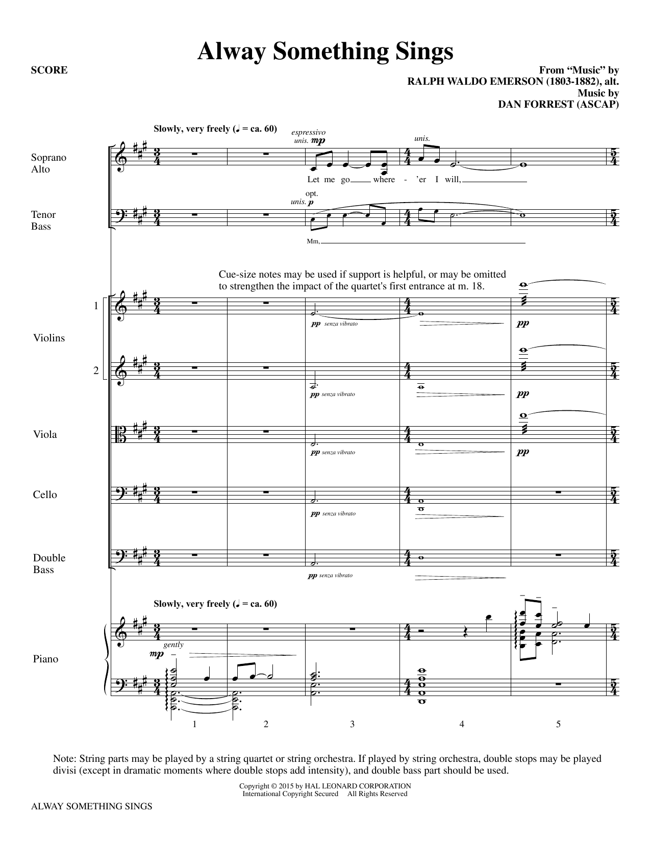 Dan Forrest Alway Something Sings - Full Score sheet music notes and chords arranged for Choir Instrumental Pak