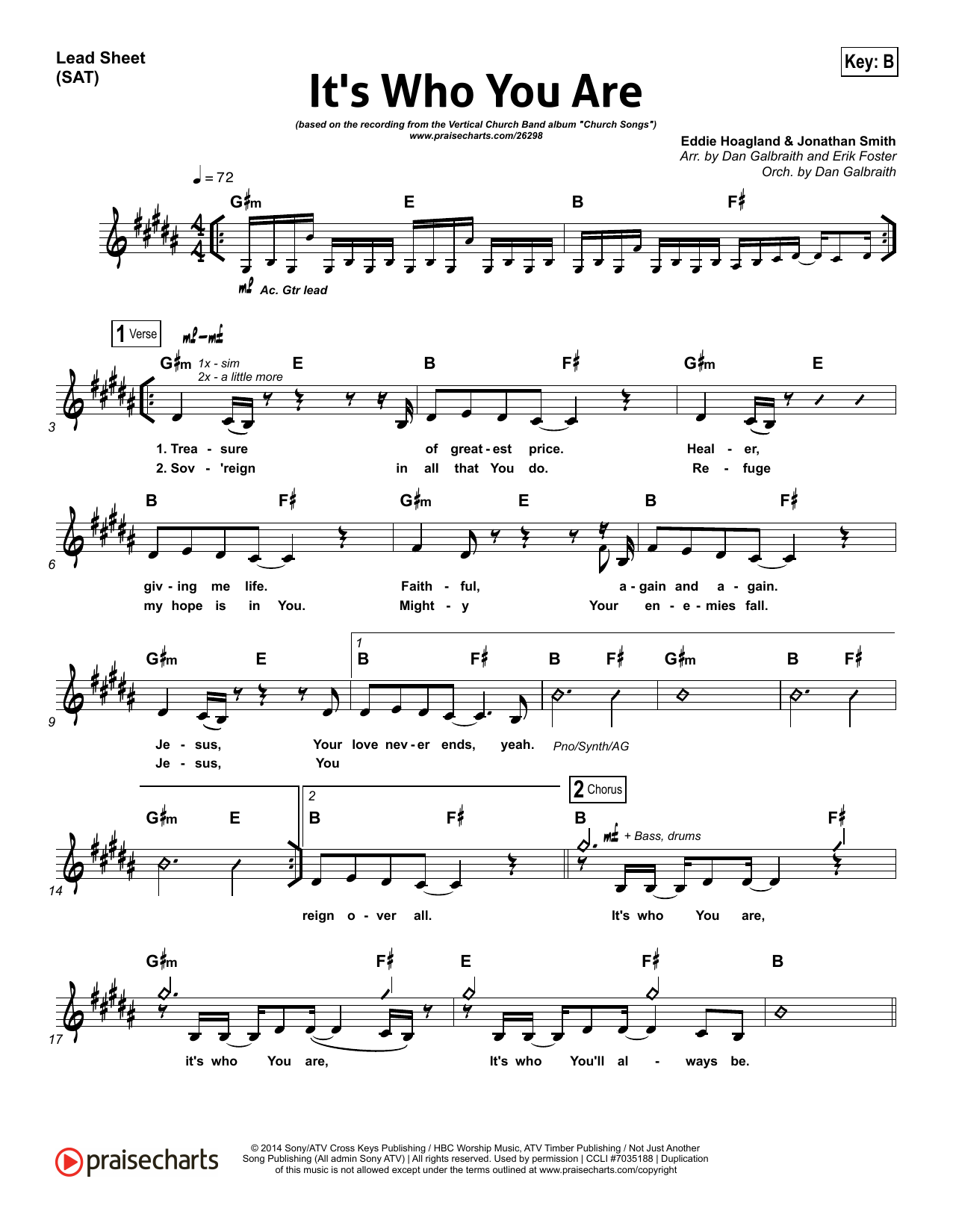 Dan Galbraith / Erik Foster It's Who You Are sheet music notes and chords arranged for Lead Sheet / Fake Book