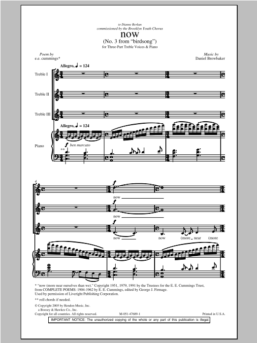 Daniel Brewbaker Now sheet music notes and chords arranged for 2-Part Choir