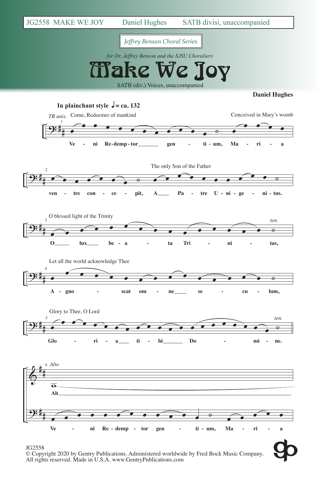 Daniel Hughes Make We Joy sheet music notes and chords arranged for SATB Choir
