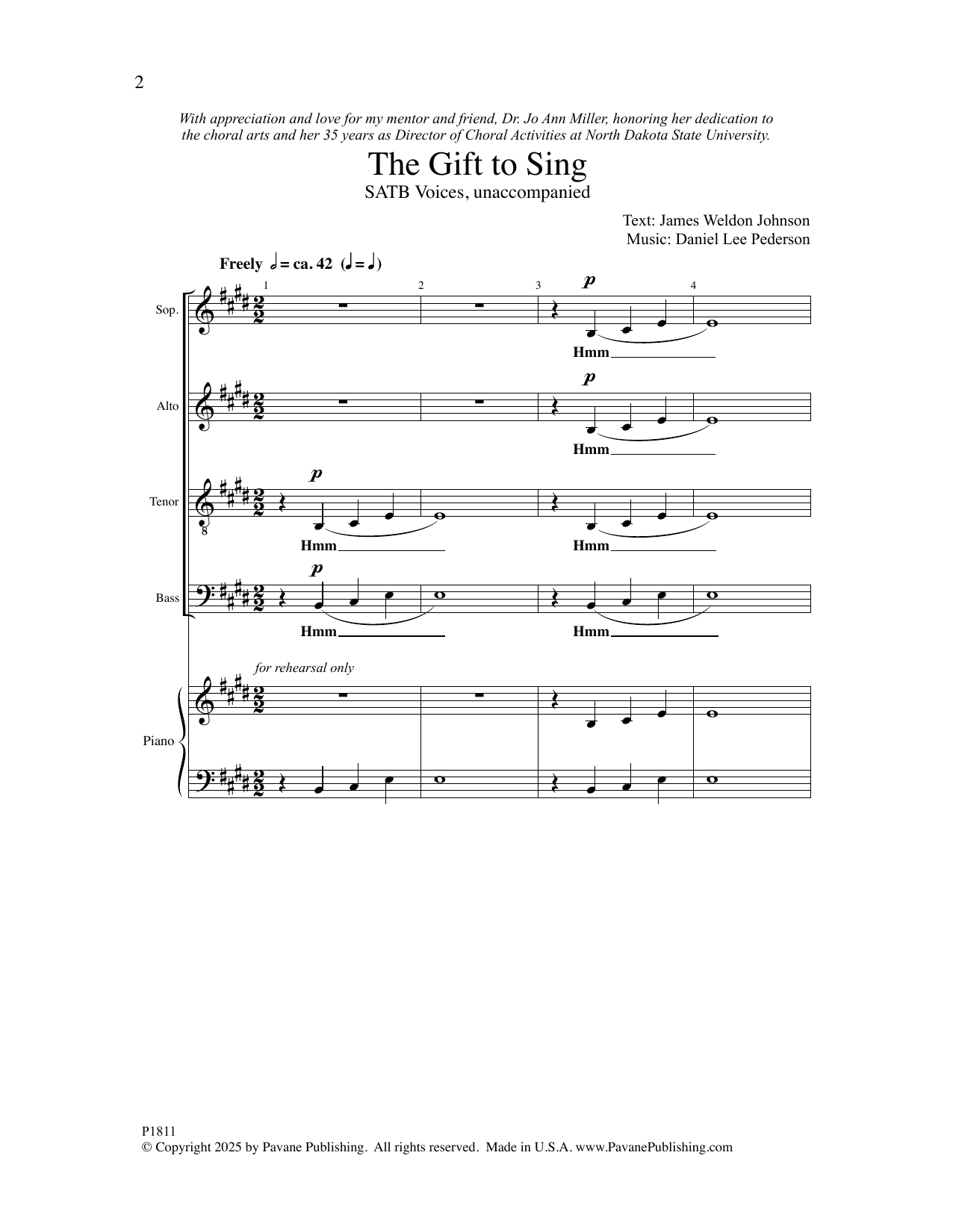 Daniel Lee Pederson The Gift To Sing sheet music notes and chords arranged for SATB Choir