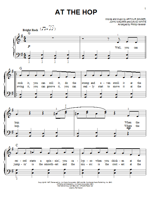 Danny & The Juniors At The Hop (arr. Phillip Keveren) sheet music notes and chords arranged for Easy Piano