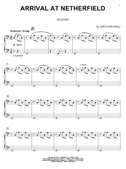 Dario Marianelli Arrival At Netherfield (from Pride And Prejudice) (arr. Carol Klose) sheet music notes and chords arranged for Piano Duet