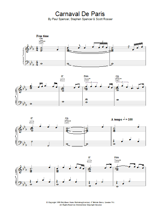 Dario G Carnaval De Paris sheet music notes and chords. Download Printable PDF.