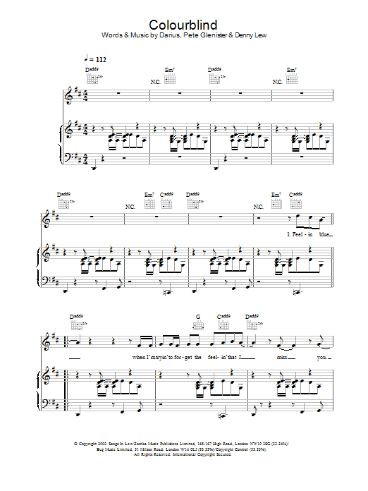 Darius Colourblind sheet music notes and chords arranged for Alto Sax Solo
