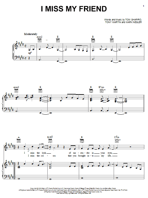 Darryl Worley I Miss My Friend sheet music notes and chords arranged for Lead Sheet / Fake Book
