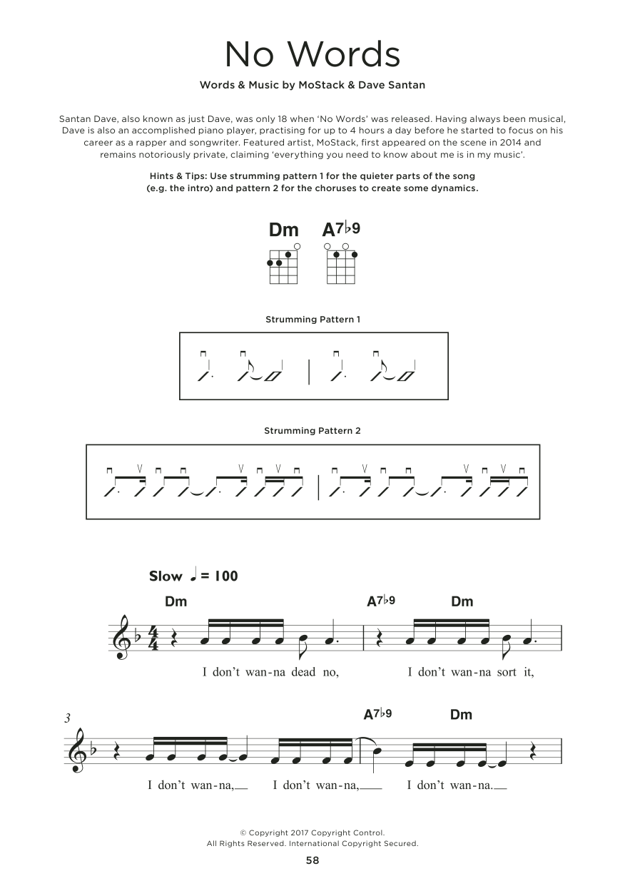 Dave and MoStack No Words sheet music notes and chords arranged for Really Easy Piano