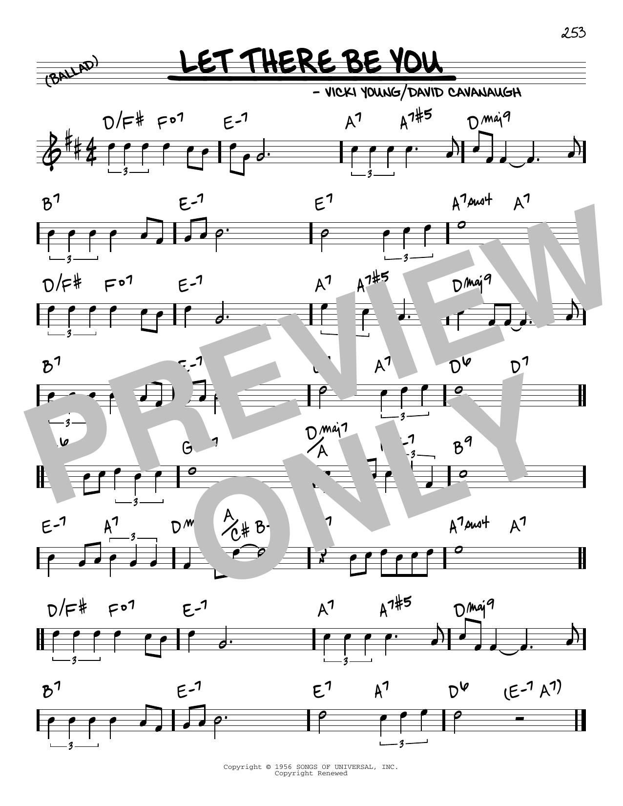 Dave Cavanaugh and Vicki Young Let There Be You sheet music notes and chords arranged for Real Book – Melody & Chords