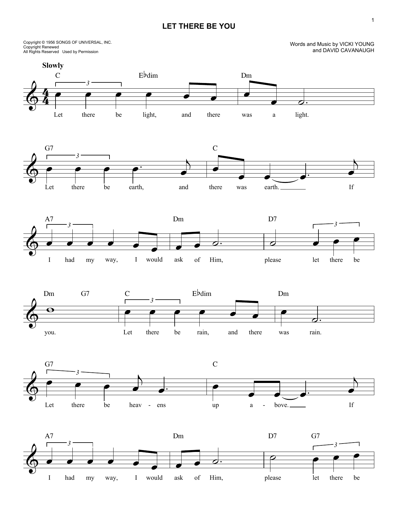 Dave Cavanaugh Let There Be You sheet music notes and chords arranged for Lead Sheet / Fake Book